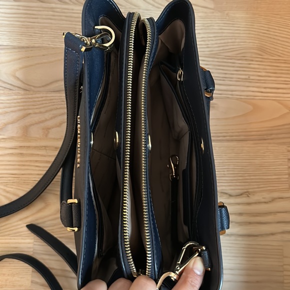 Navy blue Michael Kors Savannah Medium Satchel - Picture 4 of 5